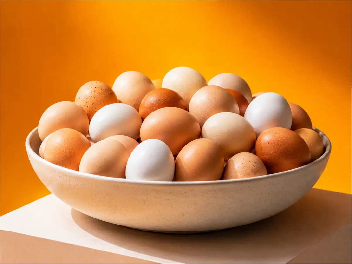 Huevos blancos y rojos